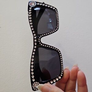 NWT Black Rhinestone Look, Embellished Sunglasses